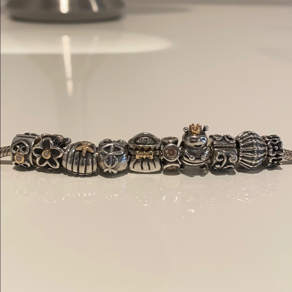 Pandora bracelet with charms